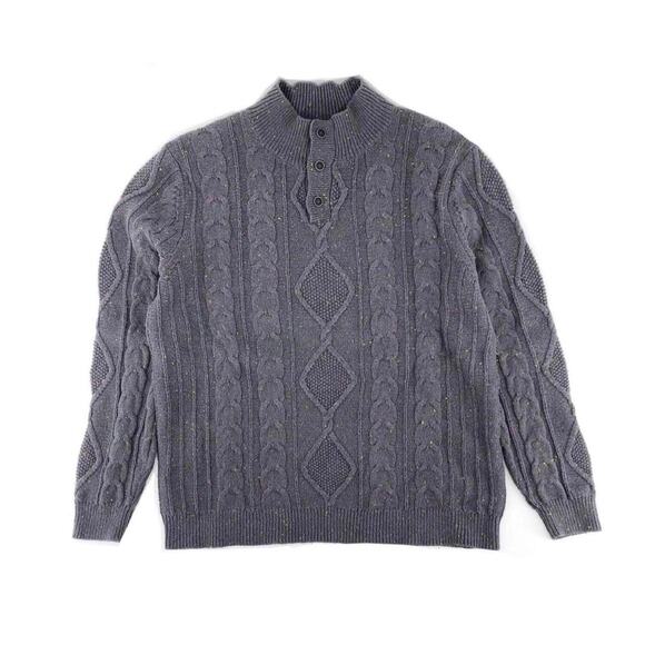 Y2K mock neck gray speckled sweater Lee vintage - Picture 1 of 4
